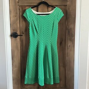 Robbie Bee Green Striped Dress